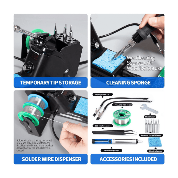 Precision 50W Digital Display Solder Station with Auto Sleep - Cloud City Drones